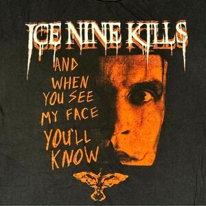 Ice‎ Nine Kills The Crow Band Tee Black Horror Graphic Shirt Size L